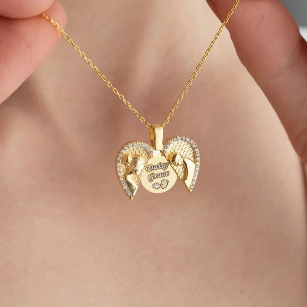 MOM &amp; CHILD ENGRAVING NECKLACE | 925 SILVER