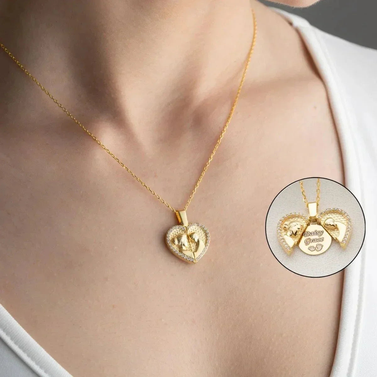 MAMA & KIND GRAVUR HALSKETTE | 925 SILVER