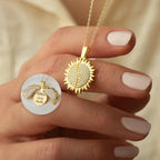 SONNE GRAVUR HALSKETTE aus 925 Silber - Eleganter Halskette - AURIME