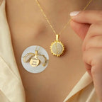 SONNE GRAVUR HALSKETTE aus 925 Silber - Eleganter Halskette - AURIME