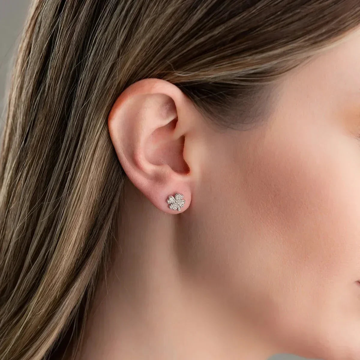 ZIRKONIA KLEEBLATT OHRRINGE | 925 SILBER