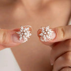 LOTUS & EISZAPFEN ZIRKONIA BLÜTEN OHRRINGE aus 925 Silber - Eleganter Ohrringe - AURIME