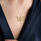 BUNTE LIBELLE HALSKETTE aus 925 Silber - Eleganter Halskette - AURIME