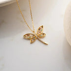 BUNTE LIBELLE HALSKETTE aus 925 Silber - Eleganter Halskette - AURIME