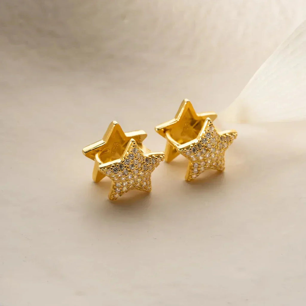 STAR SHINE OHRRINGE aus 925 Silber - Eleganter Ohrringe - AURIME
