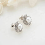 PERLEN & ZIRKONIA OHRRINGE aus 925 Silber - Eleganter Ohrringe - AURIME