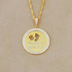 ZIRKONIA GRAVURKETTE BABY HANDFUSS aus 925 Silber - Eleganter Halskette - AURIME