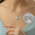 GRAVUR HERZ & ZIRKONIA HALSKETTE aus 925 Silber - Eleganter Halskette - AURIME