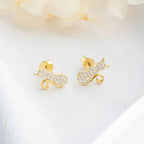 KATZE & ZIRKONIA OHRRINGE aus 925 Silber - Eleganter Ohrringe - AURIME