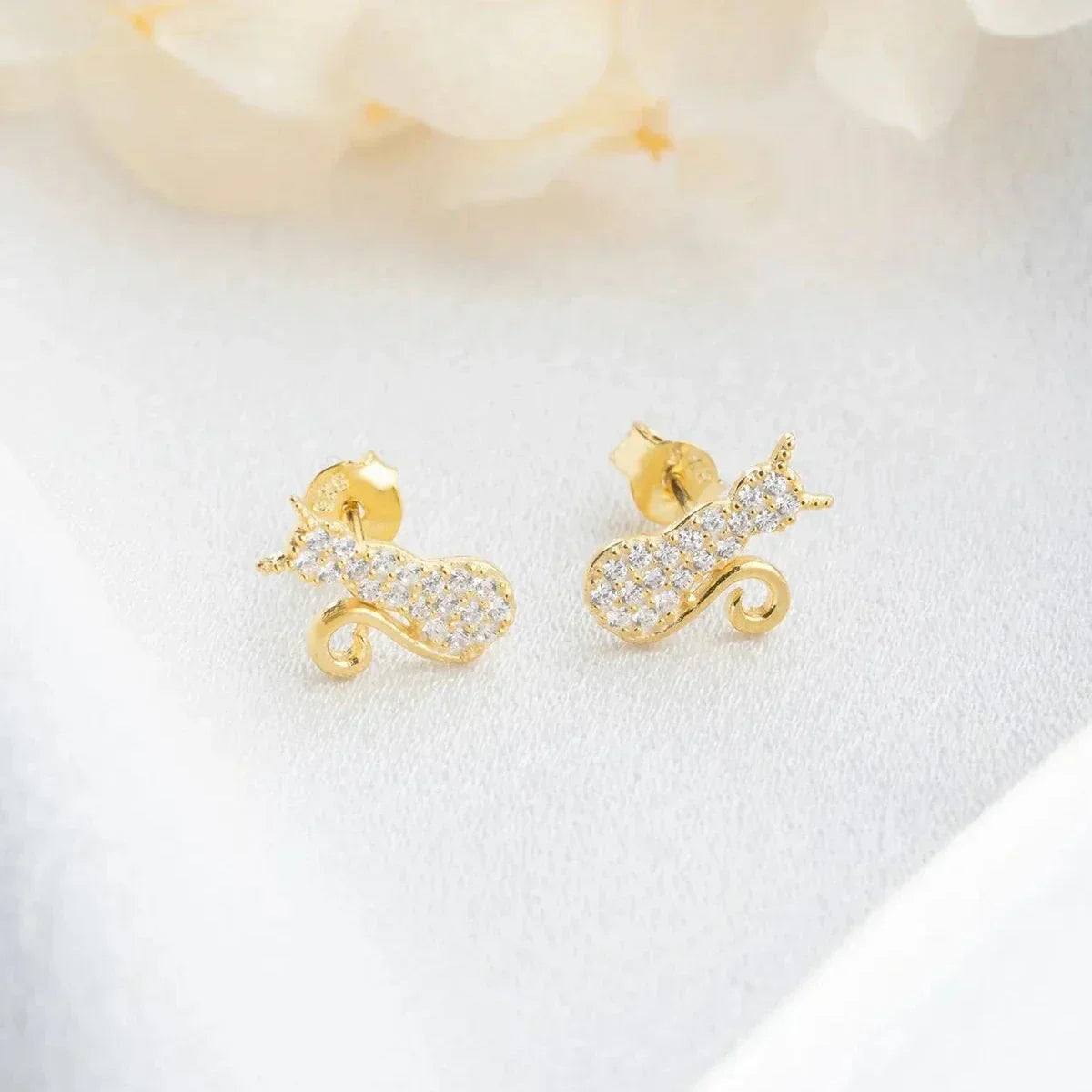 KATZE & ZIRKONIA OHRRINGE | 925 SILBER