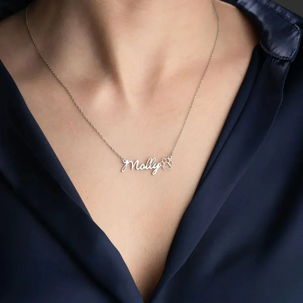 NAMENSKETTE MIT PFOTE | 925 SILBER