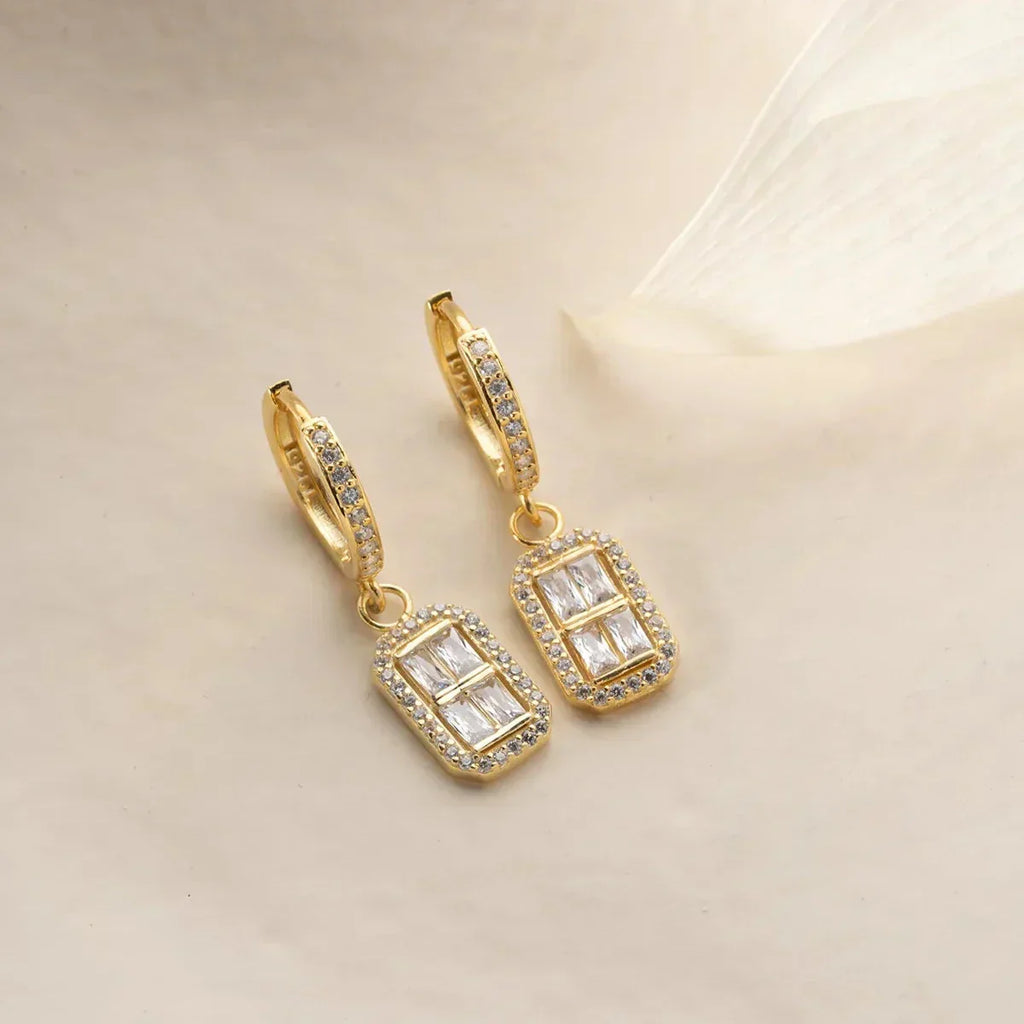 VELORA BAGUETTE OHRRINGE aus 925 Silber - Eleganter Ohrringe - AURIME