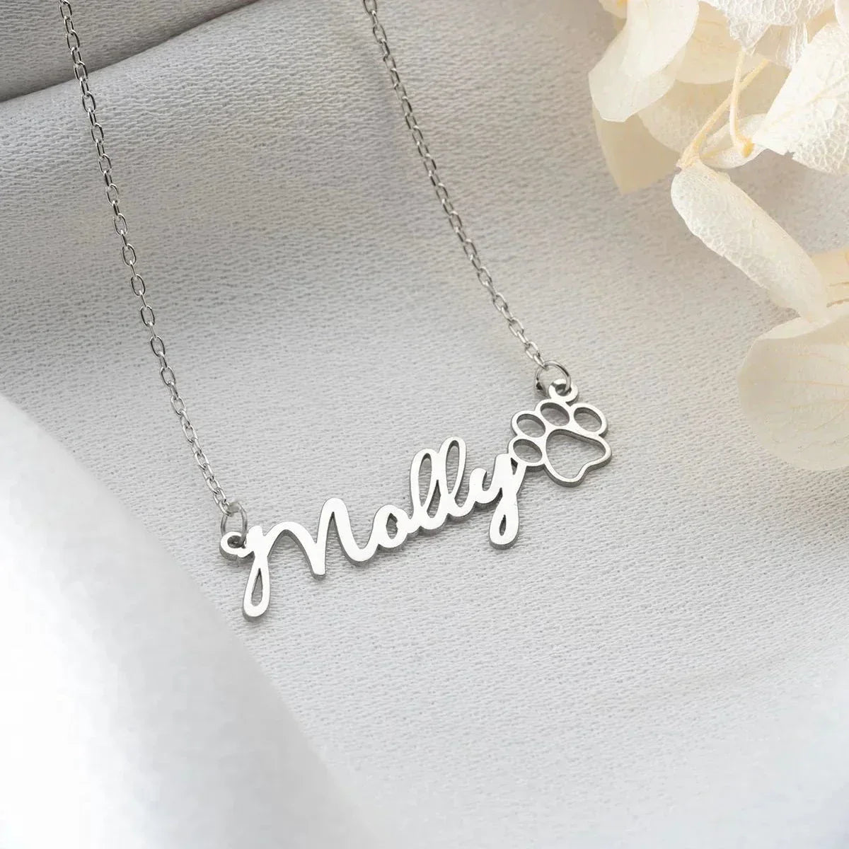 NAMENSKETTE MIT PFOTE | 925 SILBER