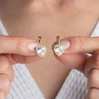 HERZ MIT ZIRKONIA STEIN OHRRINGE aus 925 Silber - Eleganter Ohrringe - AURIME