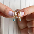 Elegante Nazar Stein Ohrringe aus 925 Silber von AURIME, detailreiche Silberschmuck mit blauer Steinverzierung.