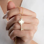 ZIRKONIA & SCHLÜSSEL HALSKETTE aus 925 Silber - Eleganter Halskette - AURIME