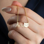 NAMENSKETTE MIT KATZE aus 925 Silber - Eleganter Halskette - AURIME