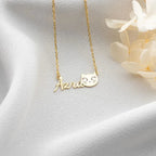 NAMENSKETTE MIT KATZE aus 925 Silber - Eleganter Halskette - AURIME