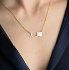 NAMENSKETTE MIT KATZE aus 925 Silber - Eleganter Halskette - AURIME