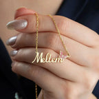 NAMENSKETTE MIT SCHMETTERLING aus 925 Silber - Eleganter Halskette - AURIME