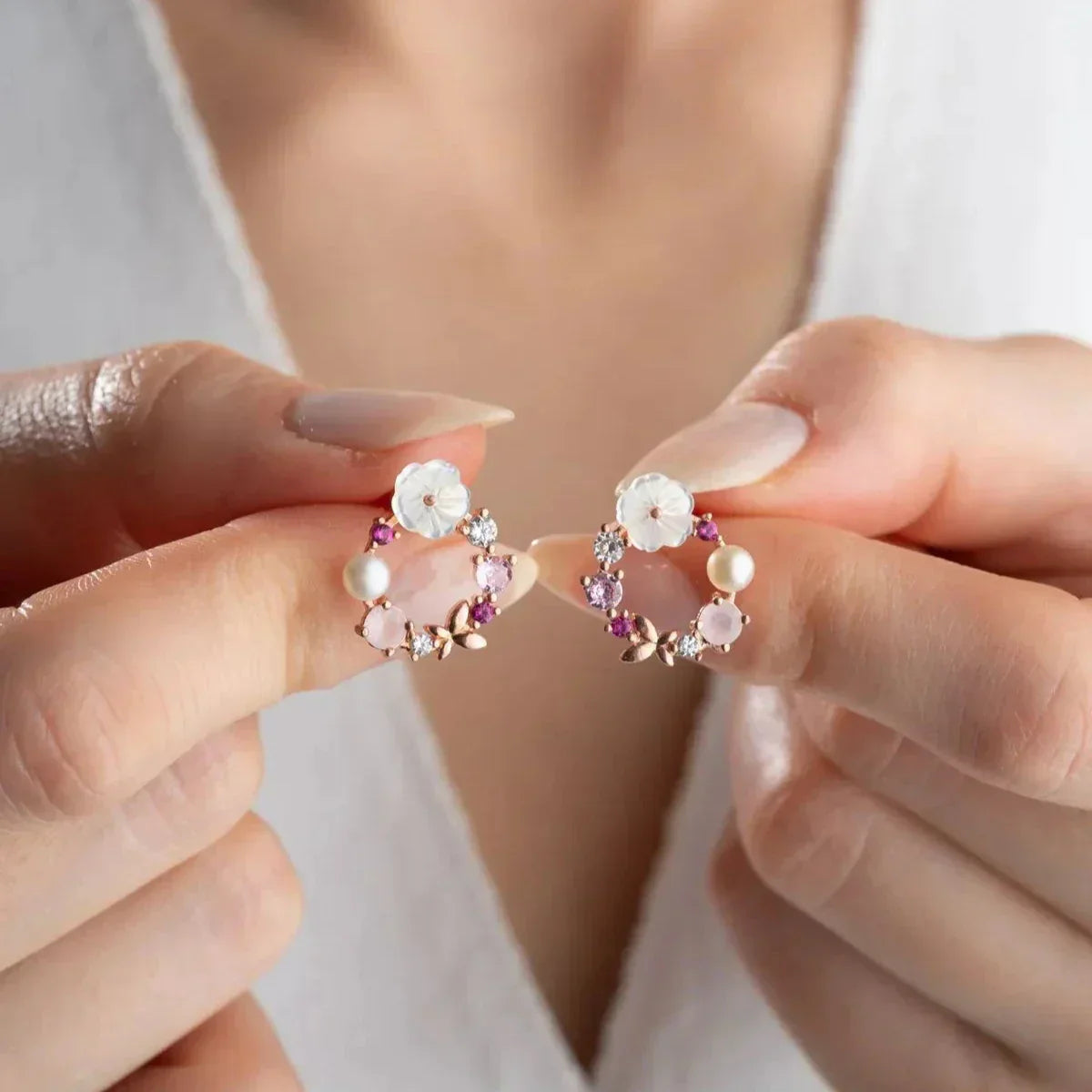 BLUMENKRANZ OHRRINGE | 925 SILBER