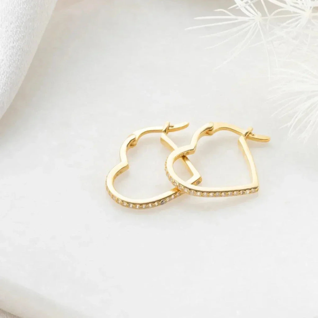 ZIRKONIA HERZ OHRRINGE aus 925 Silber - Eleganter Ohrringe - AURIME