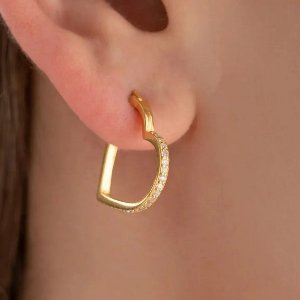 ZIRKONIA HERZ OHRRINGE aus 925 Silber - Eleganter Ohrringe - AURIME