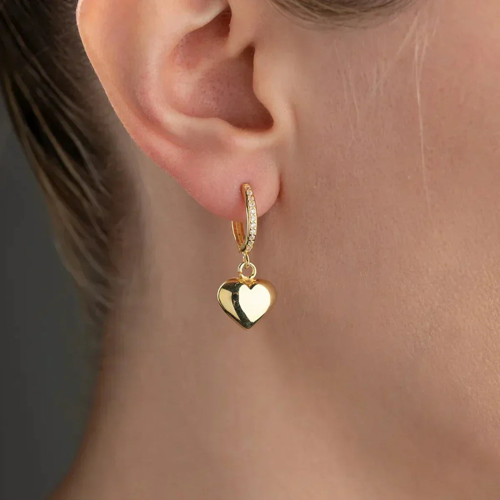 BOMBED HEART OHRRINGE aus 925 Silber - Eleganter Ohrringe - AURIME
