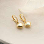 BOMBED HEART OHRRINGE aus 925 Silber - Eleganter Ohrringe - AURIME