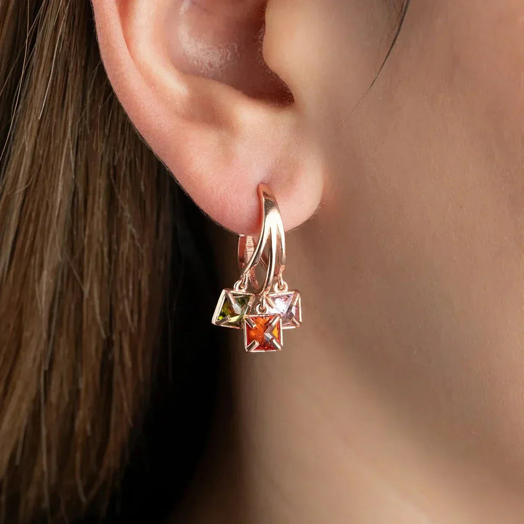 COLORED STONE OHRRINGE aus 925 Silber - Eleganter Ohrringe - AURIME