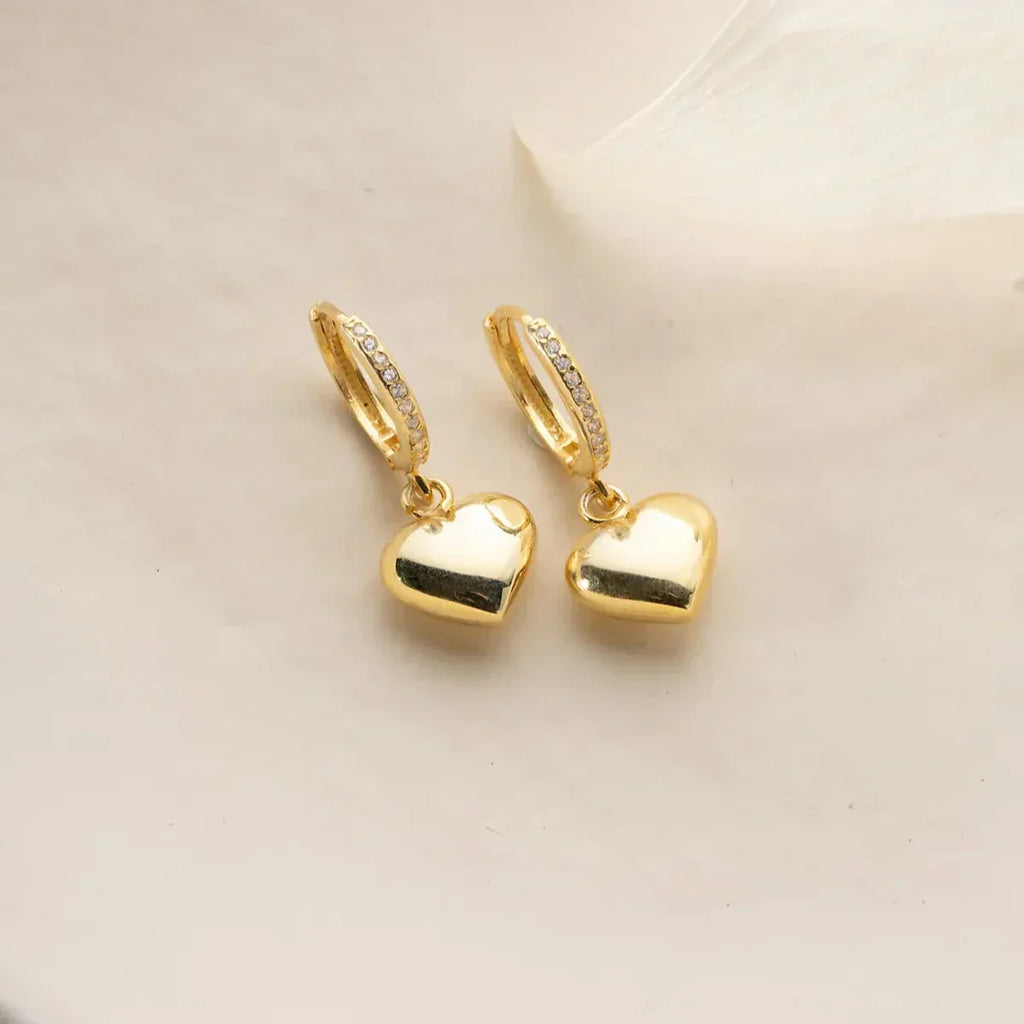 BOMBED HEART OHRRINGE aus 925 Silber - Eleganter Ohrringe - AURIME