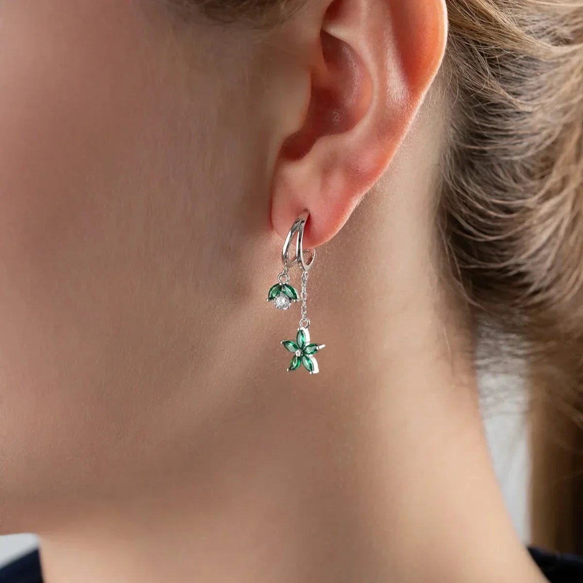HÄNGENDE BLÜTEN OHRRING | 925 SILBER