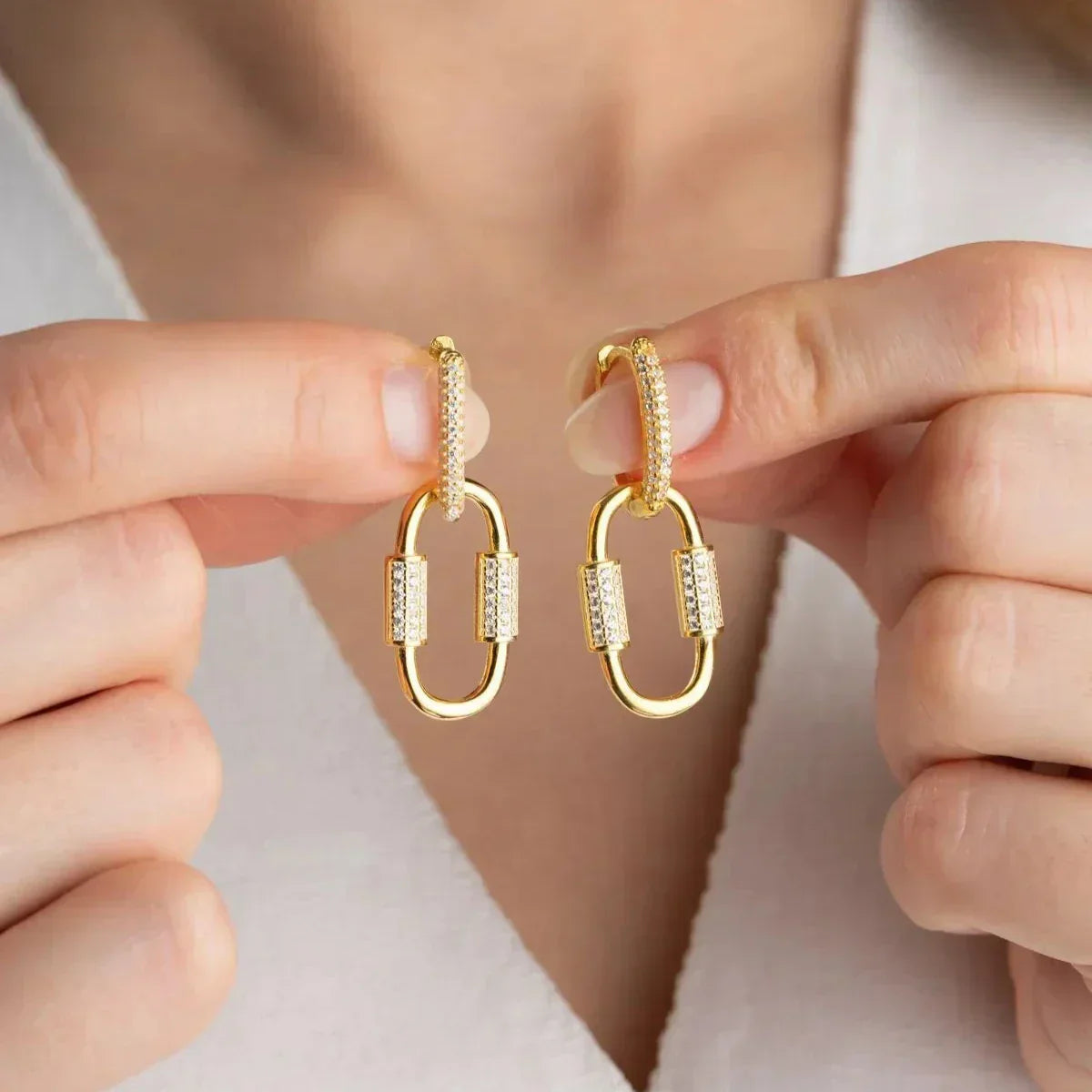 OVAL ZIRKONIA OHRRING aus 925 Silber - Eleganter Ohrringe - AURIME