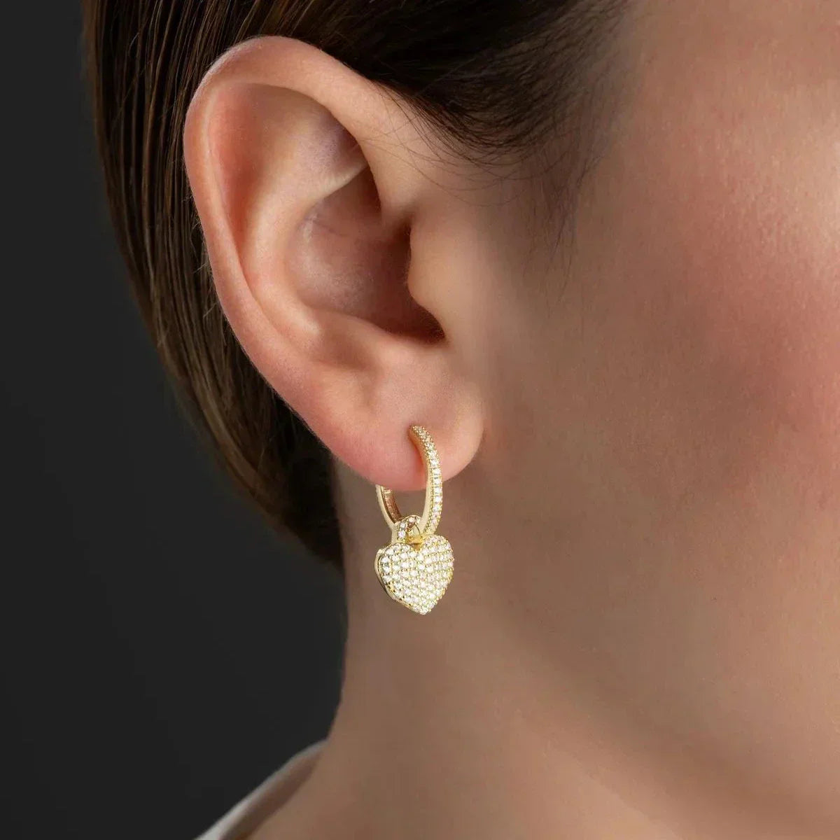 ZIRKONIA HERZ OHRRINGE aus 925 Silber - Eleganter Ohrringe - AURIME