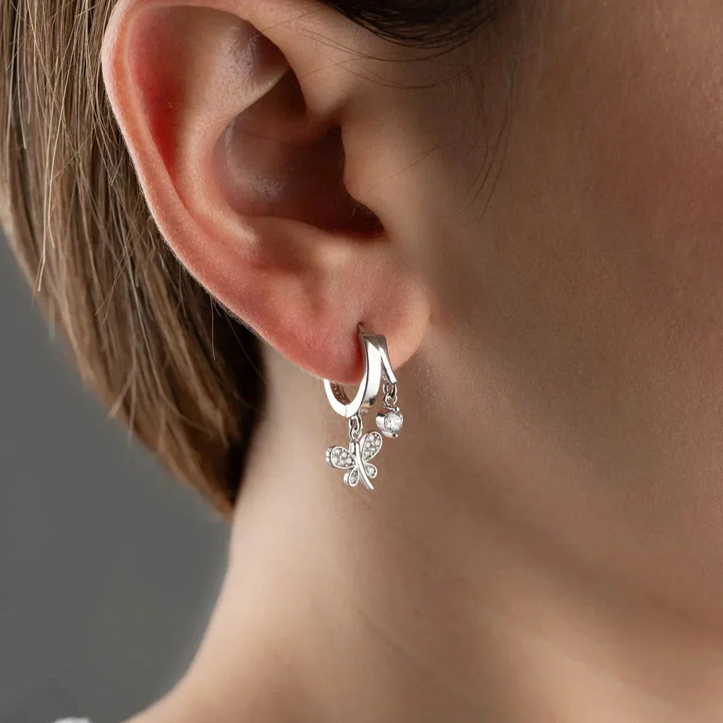 LIBELLE & ZIRKONIA OHRRINGE aus 925 Silber - Eleganter Ohrringe - AURIME