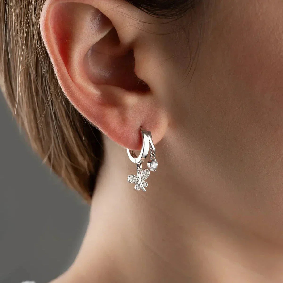 LIBELLE & ZIRKONIA OHRRINGE aus 925 Silber - Eleganter Ohrringe - AURIME
