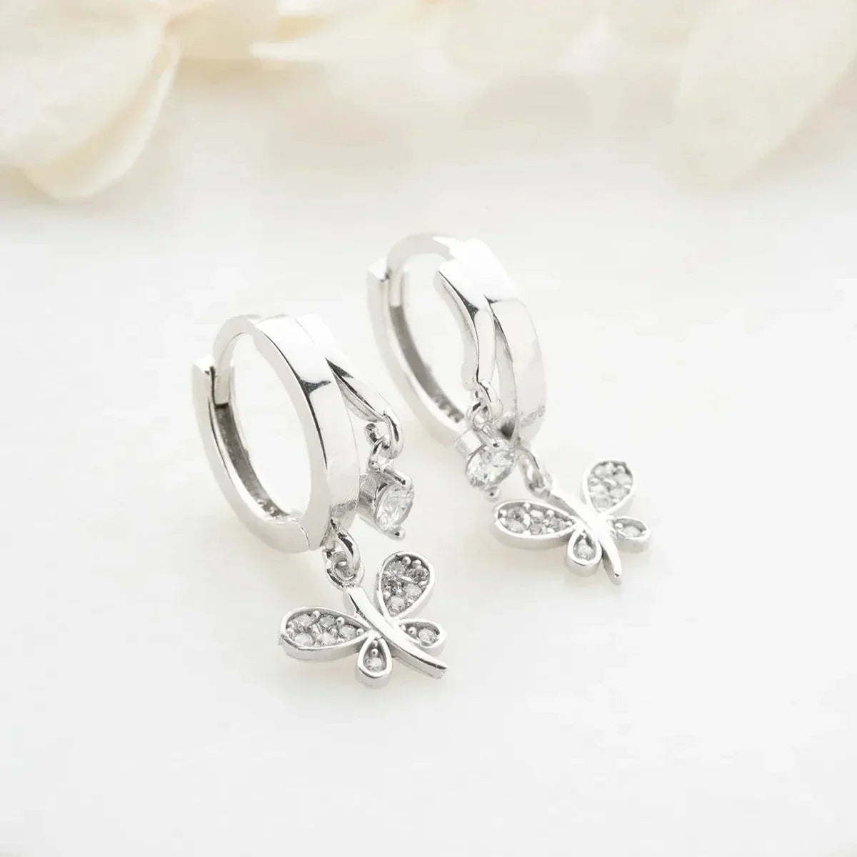 LIBELLE & ZIRKONIA OHRRINGE aus 925 Silber - Eleganter Ohrringe - AURIME