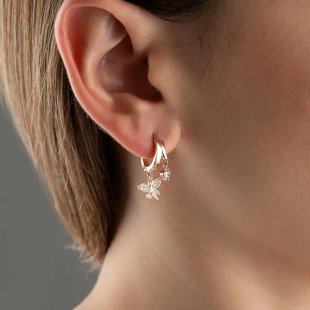 LIBELLE & ZIRKONIA OHRRINGE aus 925 Silber - Eleganter Ohrringe - AURIME