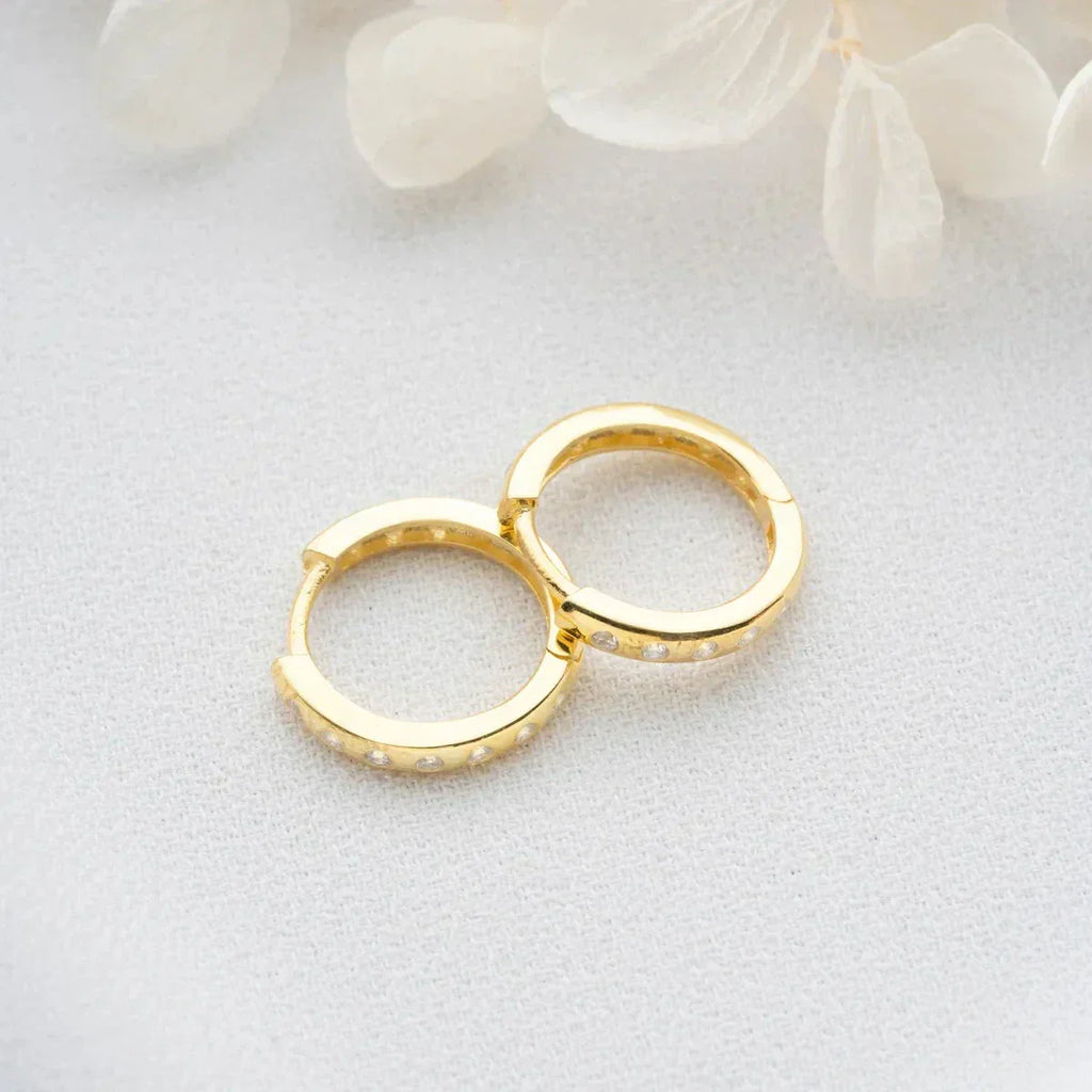 MINI CREOLEN ZIRKONIA OHRRING aus 925 Silber - Eleganter Ohrringe - AURIME