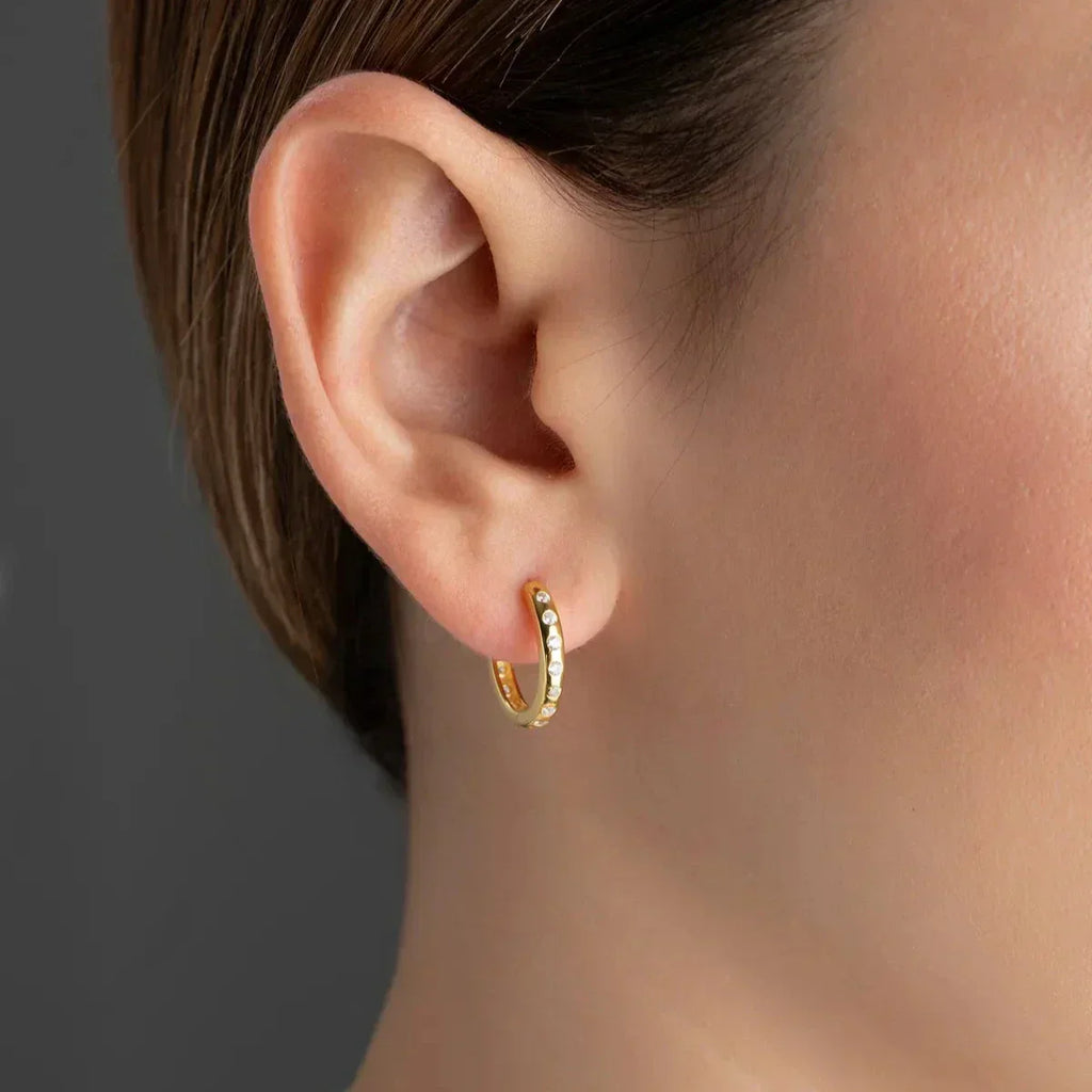 MINI CREOLEN ZIRKONIA OHRRING aus 925 Silber - Eleganter Ohrringe - AURIME