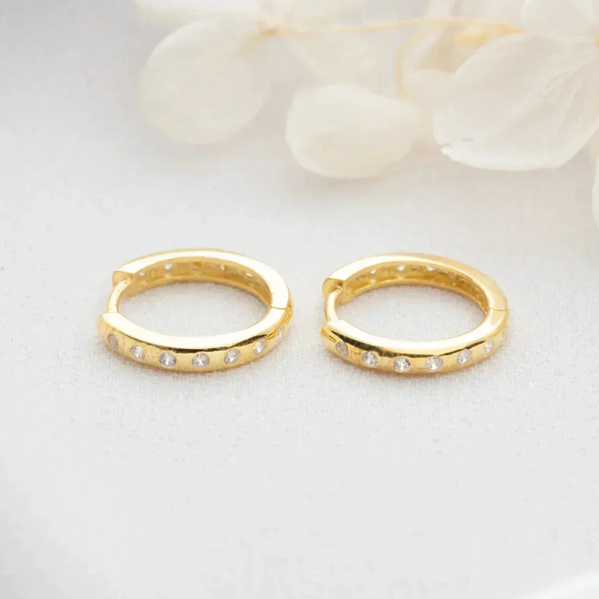 MINI CREOLEN ZIRKONIA OHRRING aus 925 Silber - Eleganter Ohrringe - AURIME