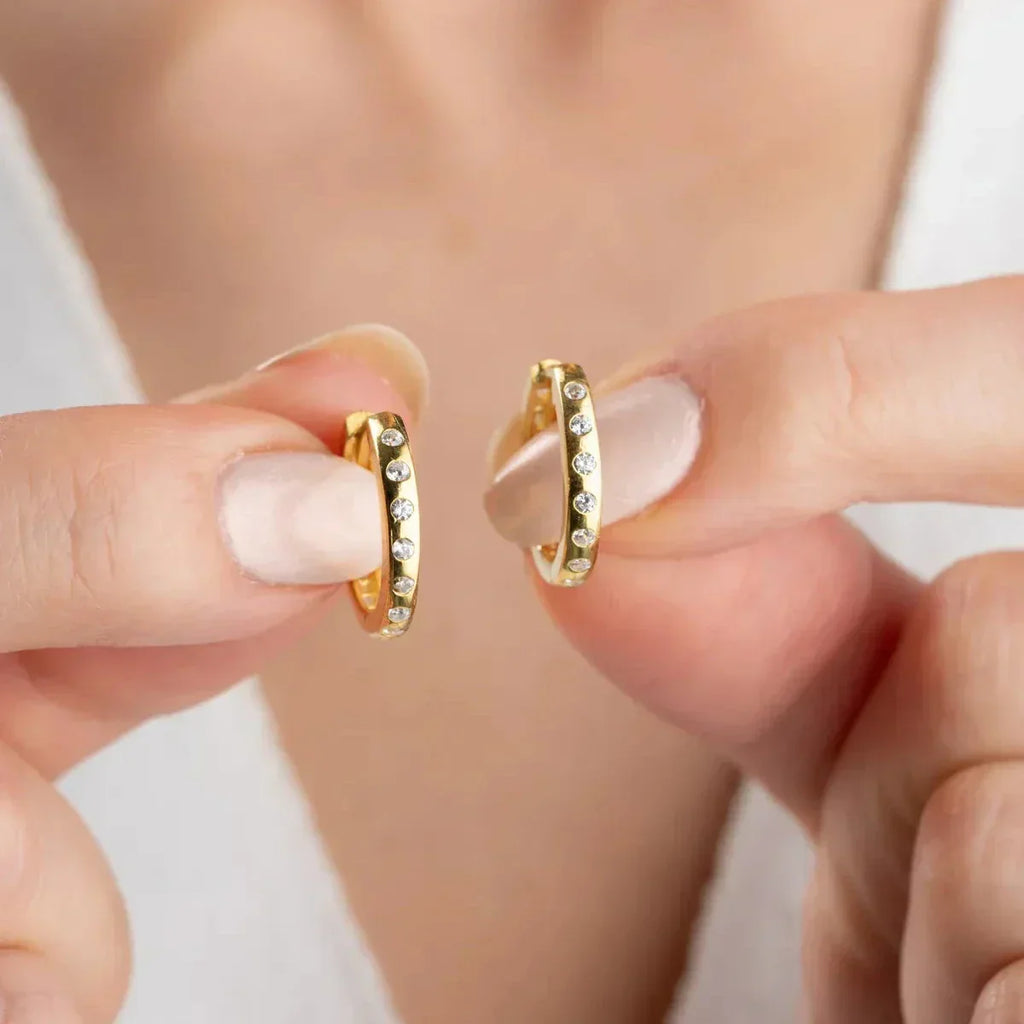 MINI CREOLEN ZIRKONIA OHRRING aus 925 Silber - Eleganter Ohrringe - AURIME