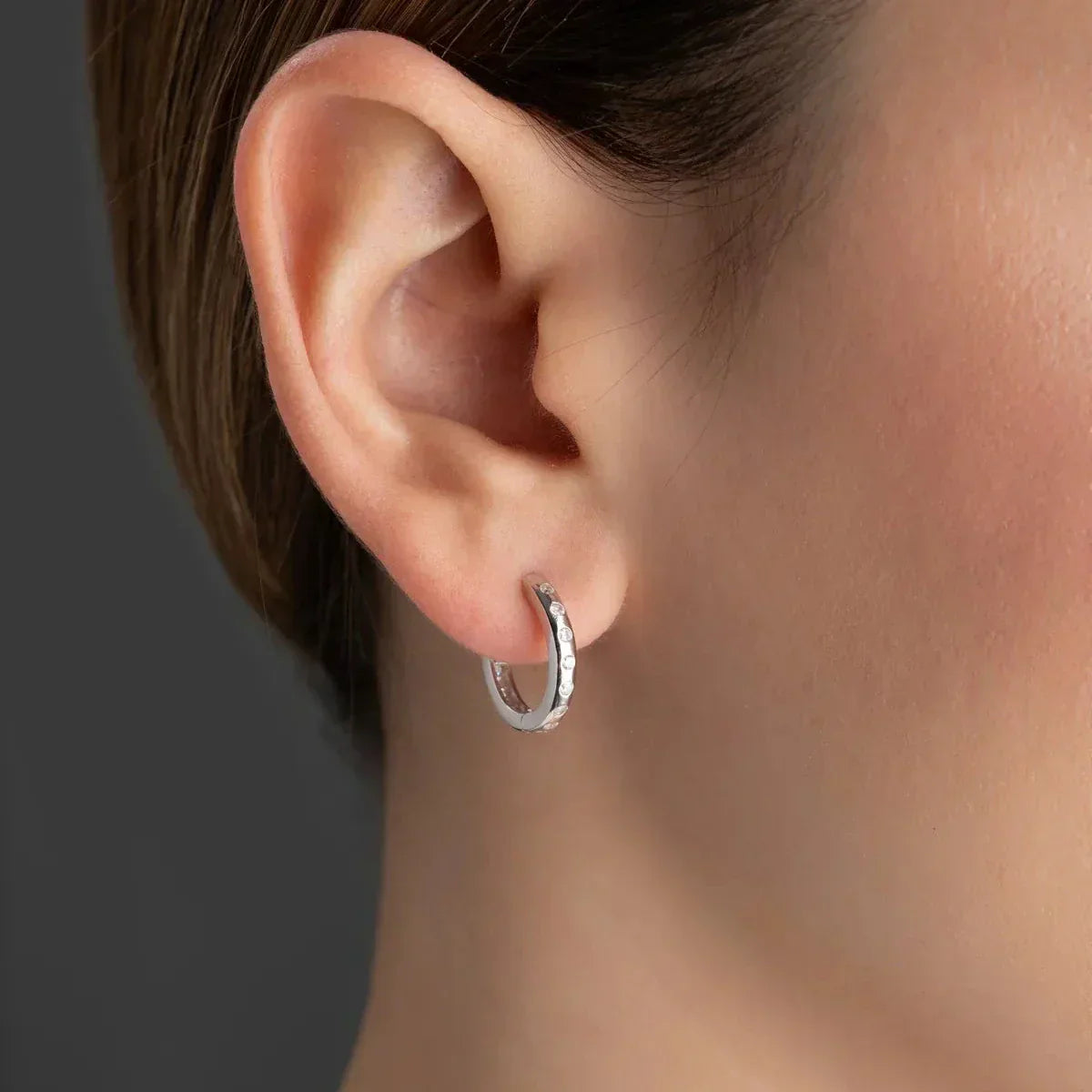 MINI CREOLEN ZIRKONIA OHRRING aus 925 Silber - Eleganter Ohrringe - AURIME