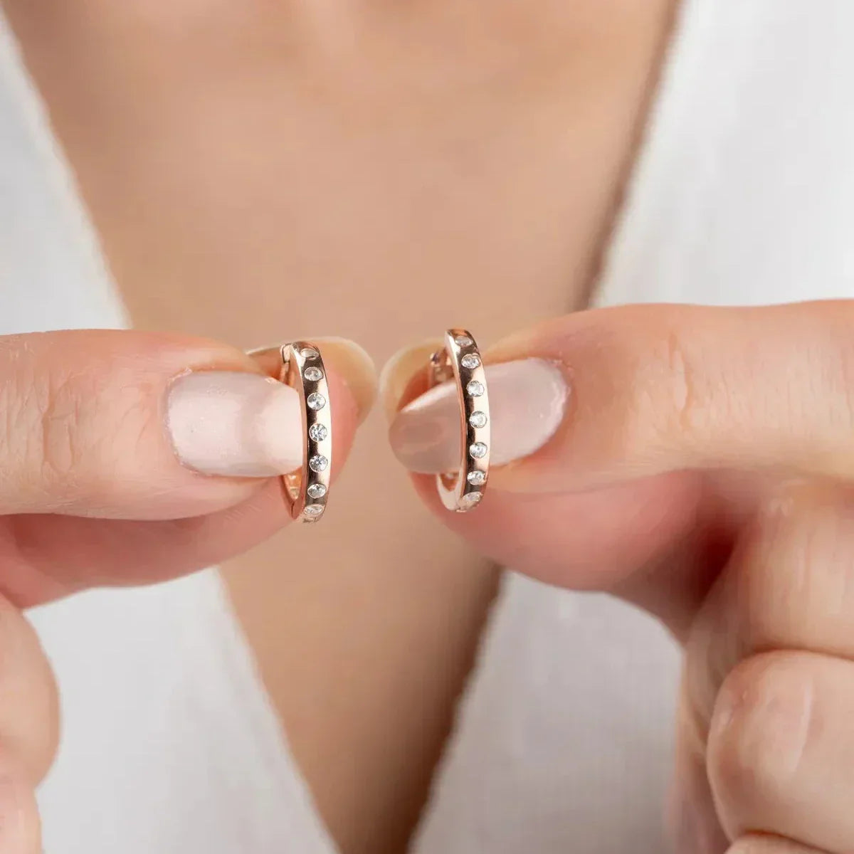 MINI CREOLEN ZIRKONIA OHRRING aus 925 Silber - Eleganter Ohrringe - AURIME