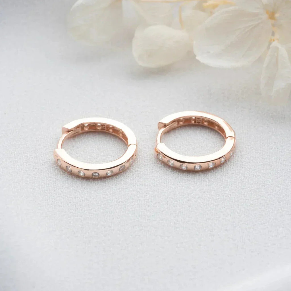 MINI CREOLEN ZIRKONIA OHRRING aus 925 Silber - Eleganter Ohrringe - AURIME