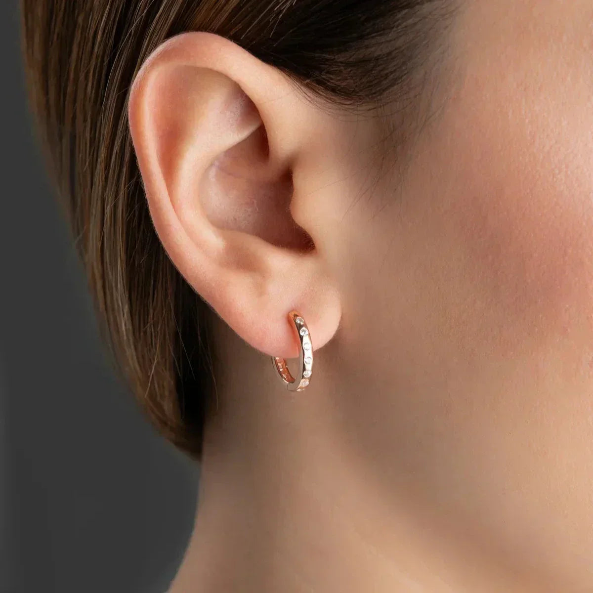 MINI CREOLEN ZIRKONIA OHRRING aus 925 Silber - Eleganter Ohrringe - AURIME