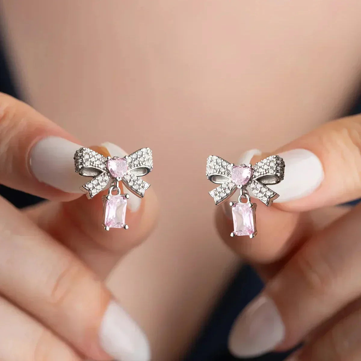 FLIEGE HERZ OHRRINGE aus 925 Silber - Eleganter Ohrringe - AURIME