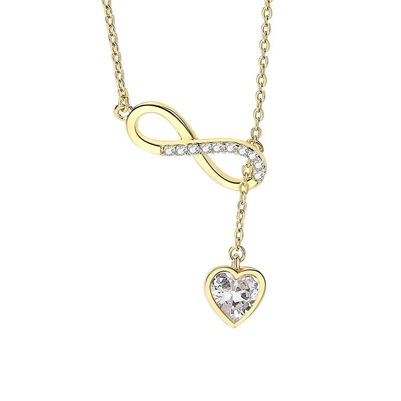 INFINITY HALSKETTE MIT HERZ aus 925 Silber - Eleganter Halskette - AURIME
