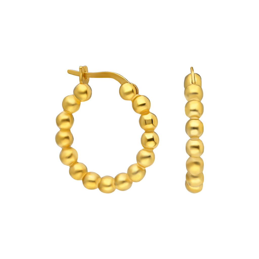 22mm Round Beaded Hoop Earrings (7030528016429)