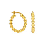 22mm Round Beaded Hoop Earrings - AURIME